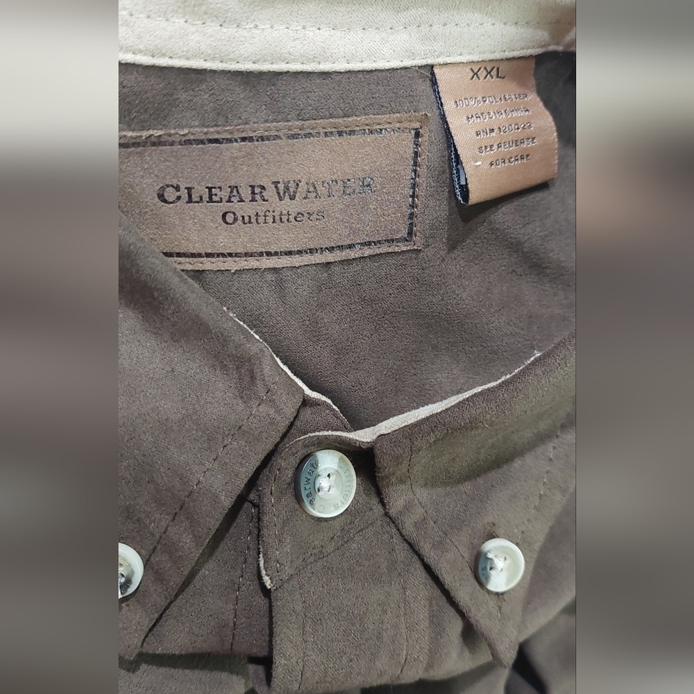 CLEARWATER OUTFITTERS Men 2XL Brown Button Down Long Sleeve Cotton Casual Shirt - Picture 5 of 6